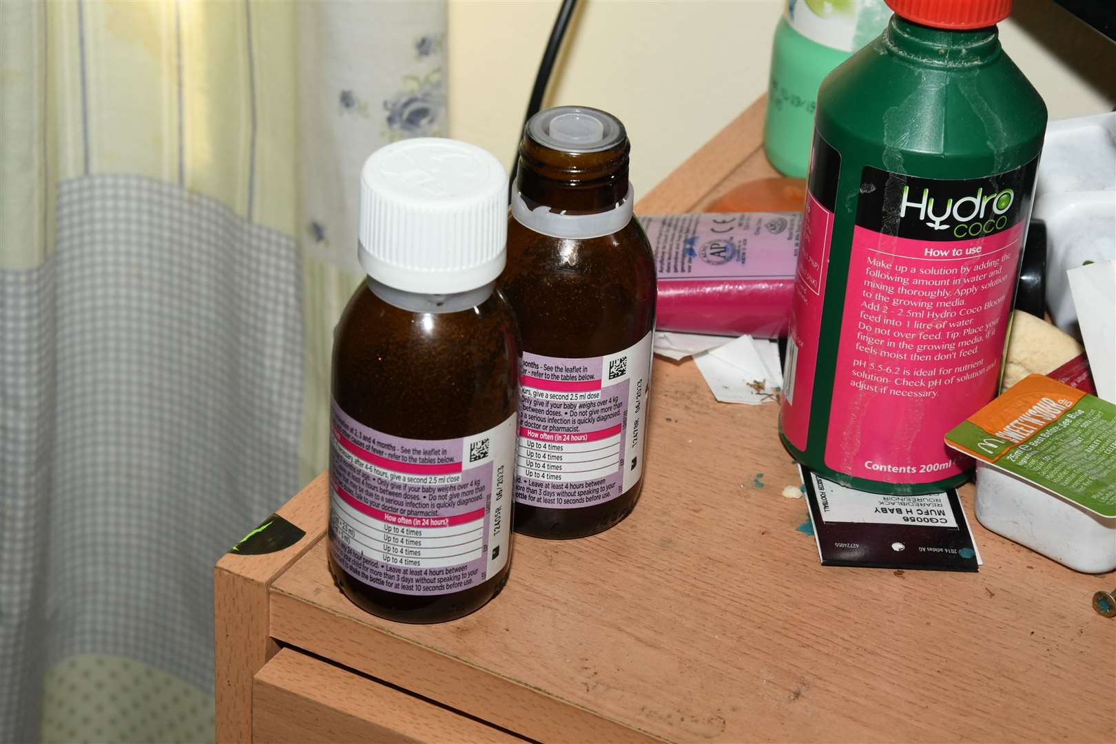 Liquid paracetamol which the couple used to treat Finley’s injuries (Derbyshire Police/PA)
