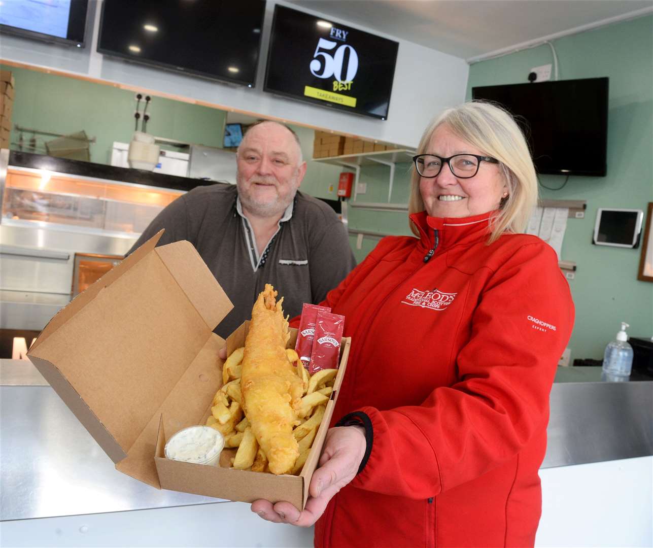 Top 50 takeaways in UK awarded to Mcleod's Fish and Chips Grant Street. Owners David Mcleod and Anne Marie Fraser. Picture: Gary Anthony