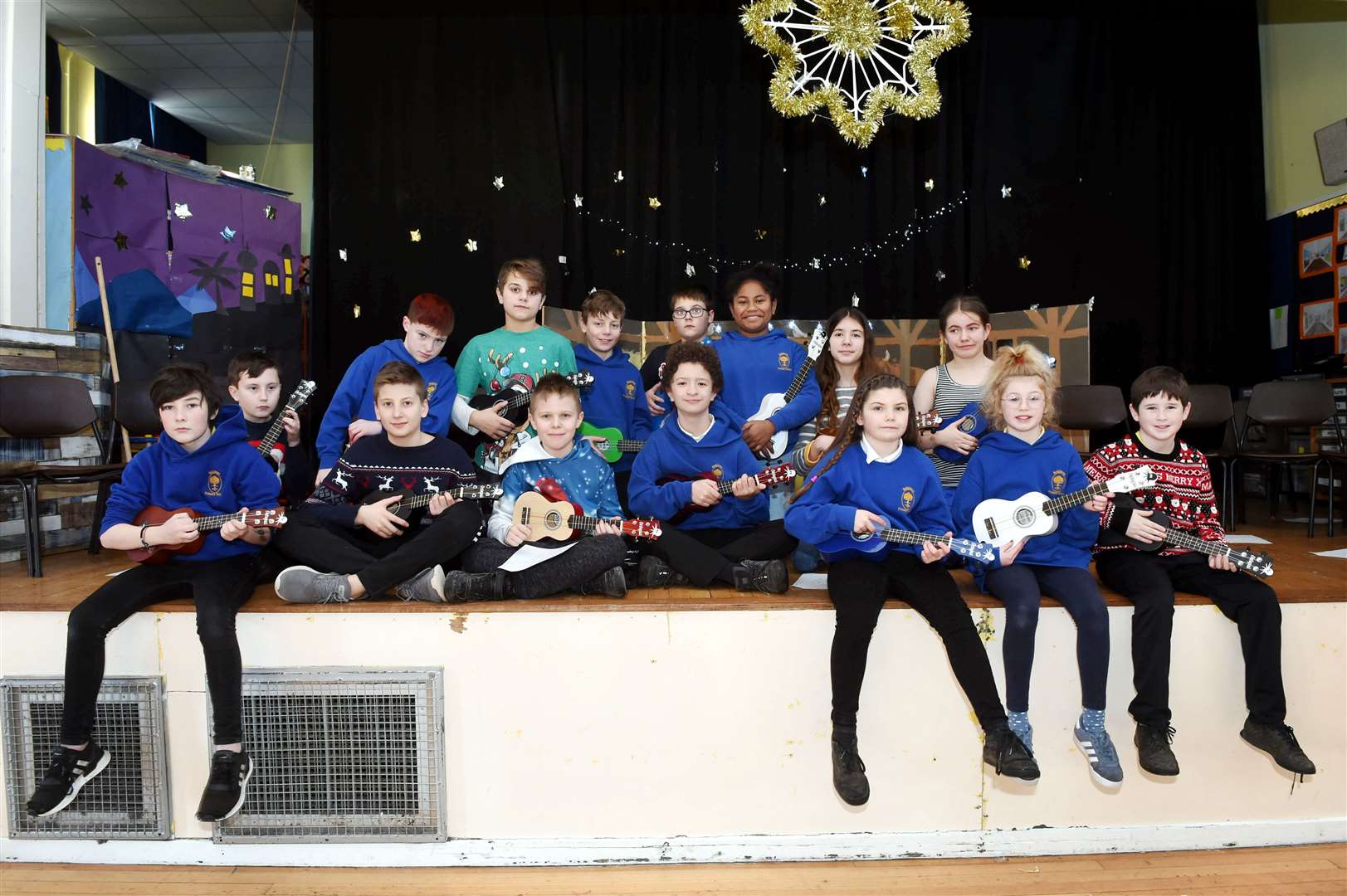 The ukulele band at Raigmore Primary. Picture: Callum Mackay.