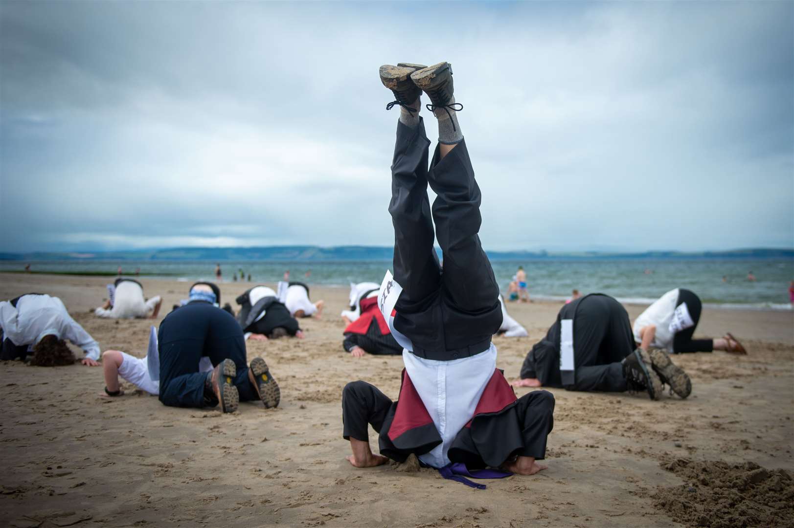 Protesters at Nairn beach...Picture: Callum Mackay