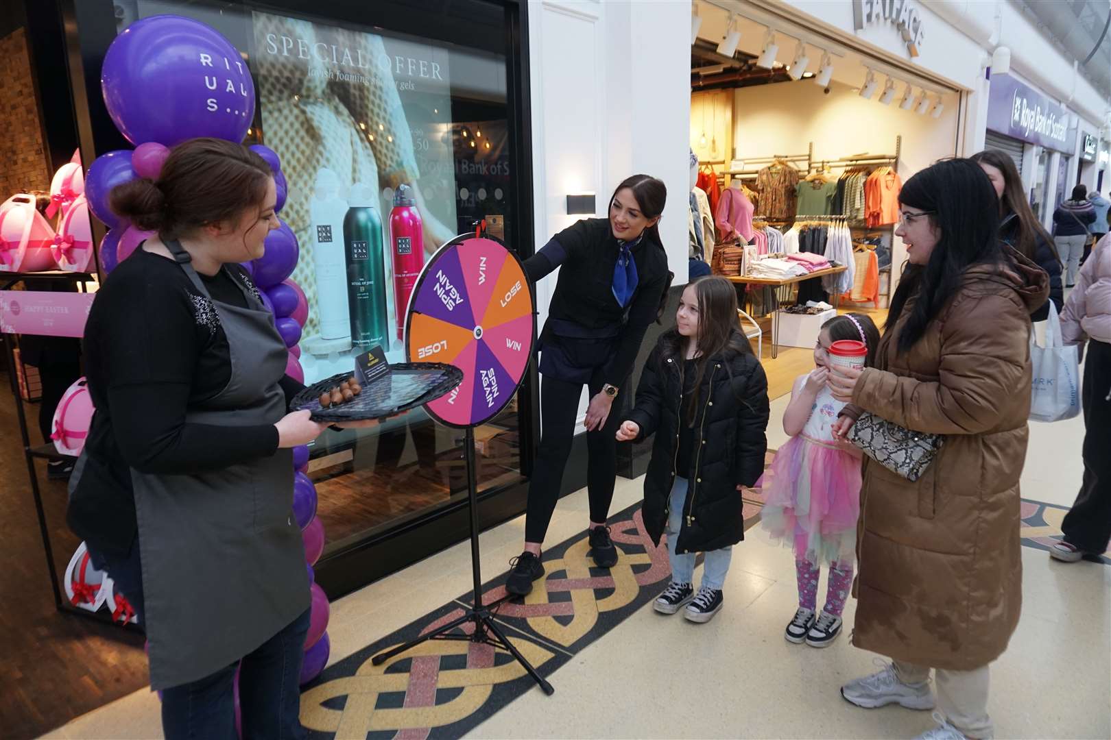 Spinning the wheel to get a chocolate treat. Picture: Federica Stefani.