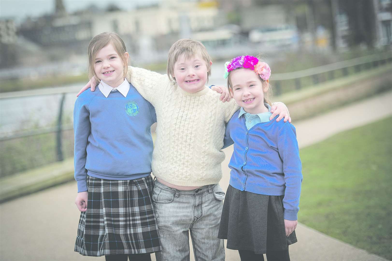 Ainsley, Ruairidh and Colette Gilmour from Craighill Primary in Tain performed the traditional Scottish song. Picture: Callum Mackay