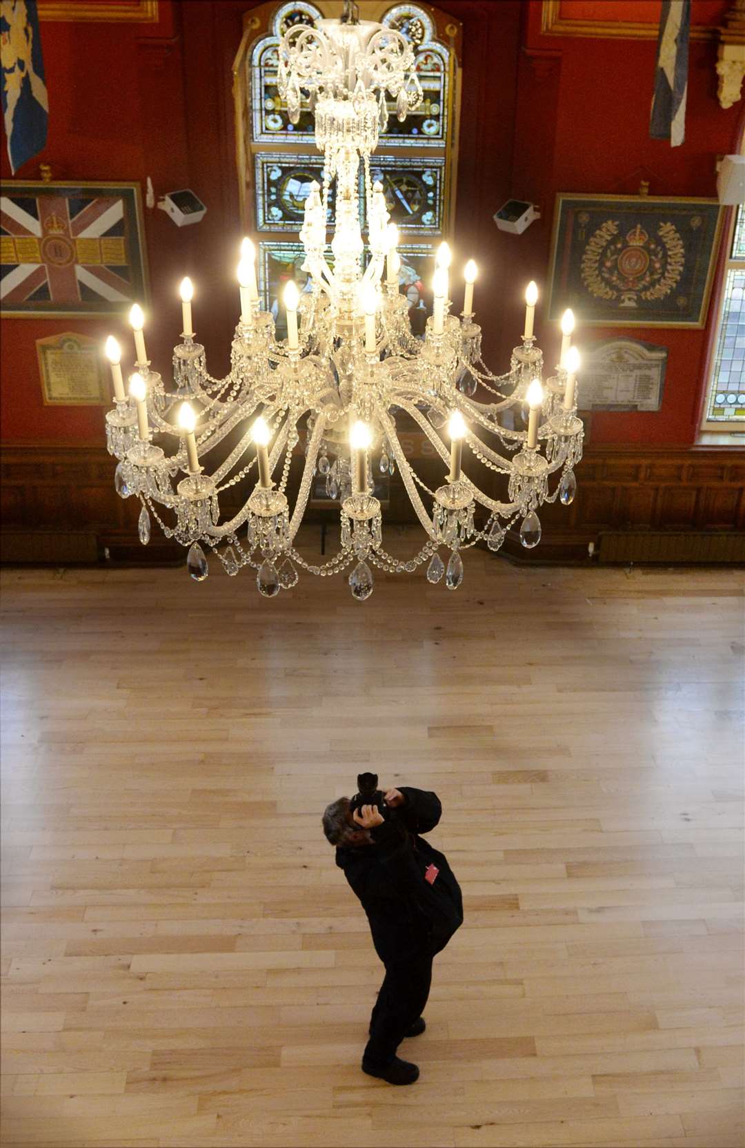 A chandelier in Inverness Town House.