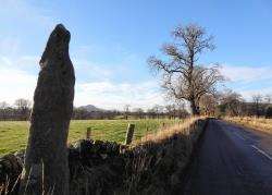 The standing stone alongside the A949.