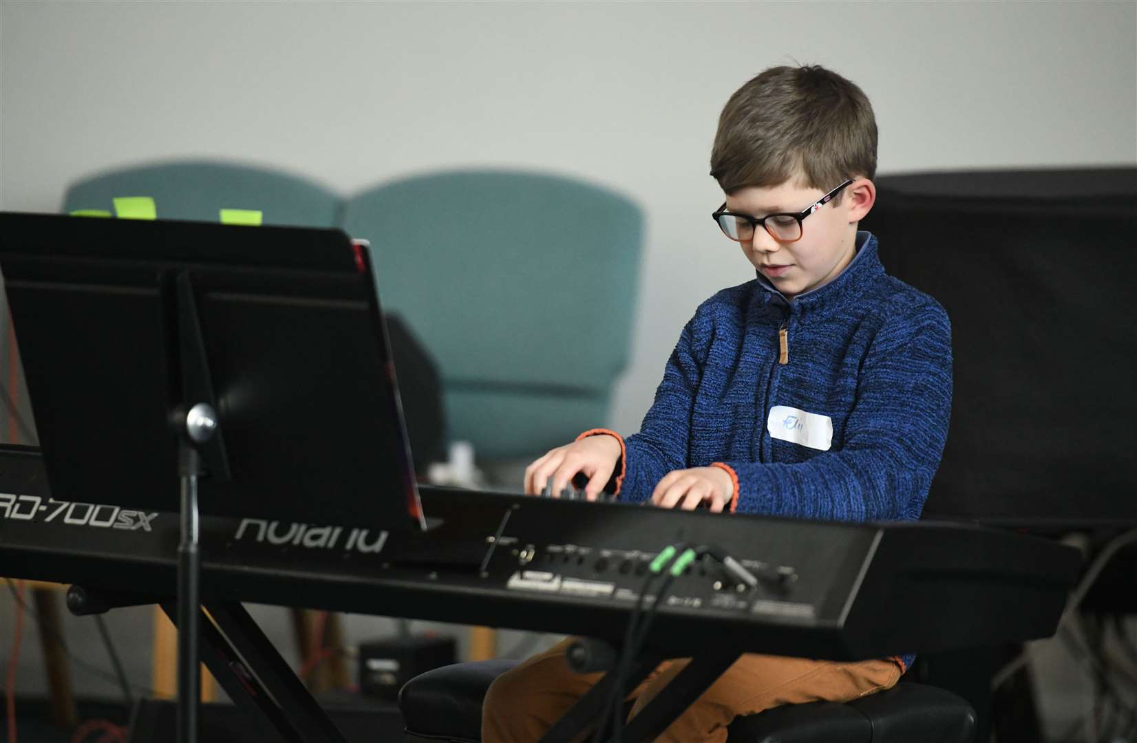 Felix Hourston playing the piano. Picture: James Mackenzie