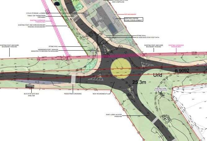 The proposed scheme for the new roundabout from the planning application.