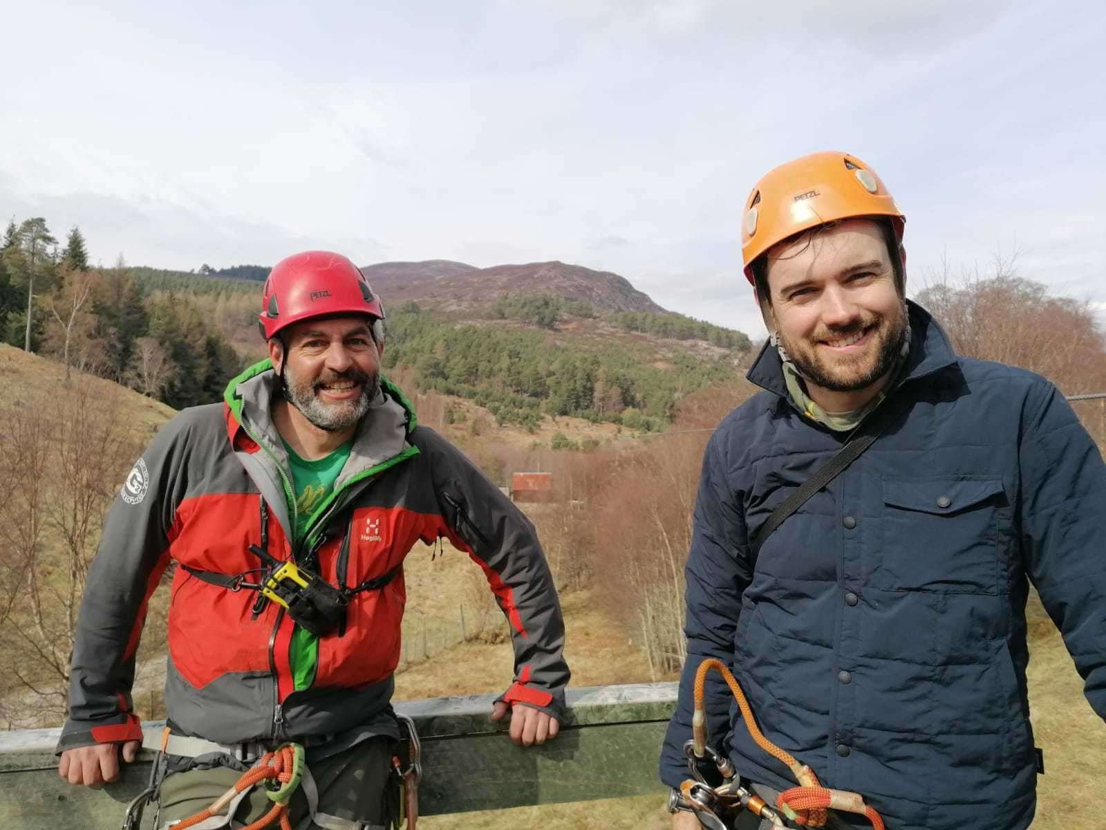 Jack Whitehall (right) with G2 staff member Jim deBank.