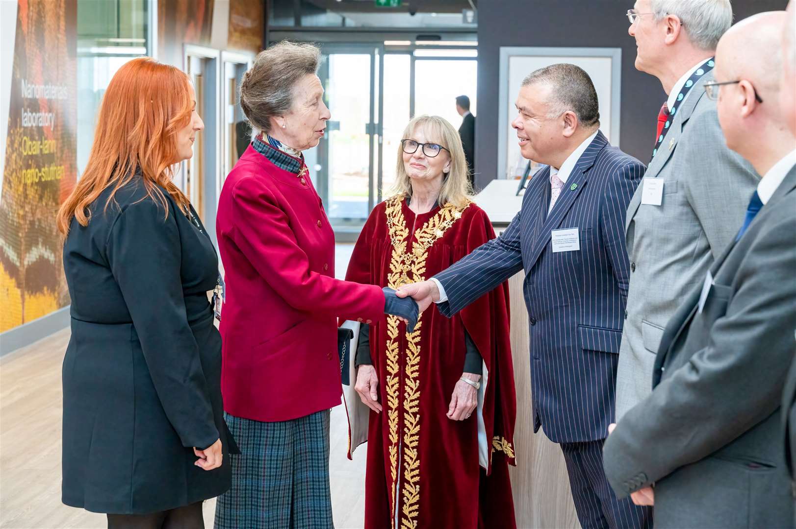 Princess Anne is greeted by Professor Jonathan Van-Tam who was among the guests at the official opening.