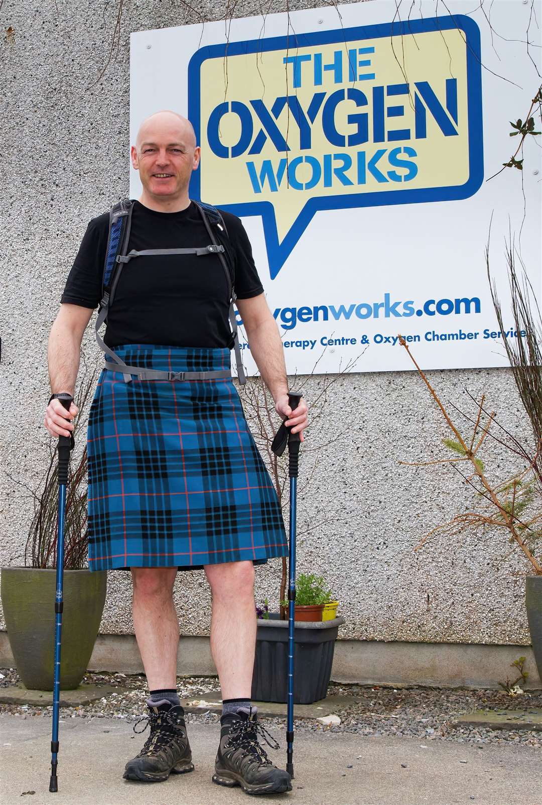 Colin MacLeod is preparing to do a kilt walk for the Oxygen Works. Picture: Donald Cameron