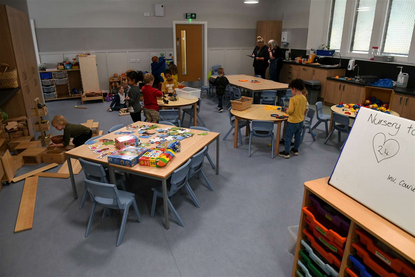 The lower hall at Crown Church of Scotland has been transformed into two nursery classrooms.