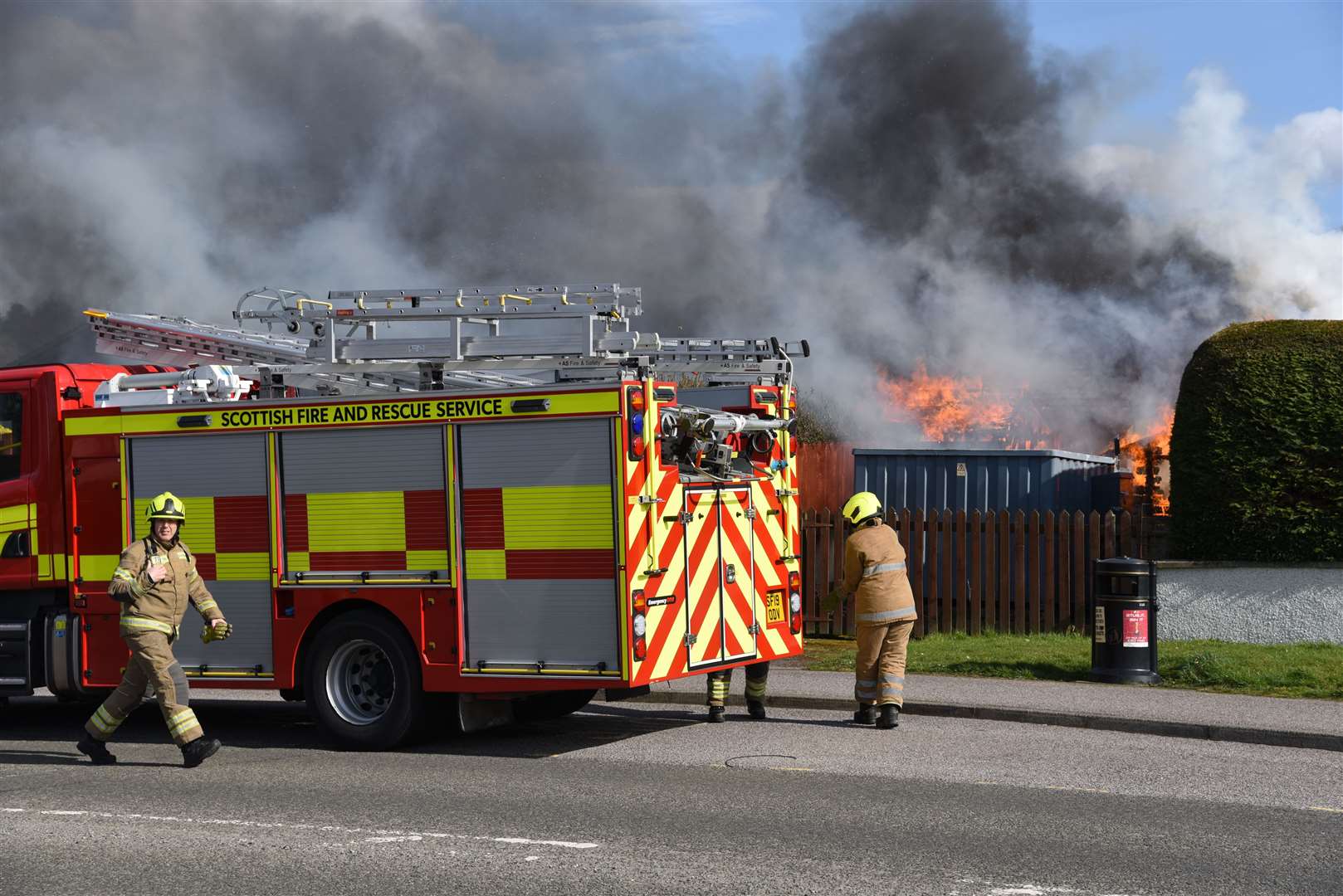 Two fire crews were called to a blaze in an outhouse at Cradlehall Park.
