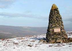 The Coronation Cairn and the view north.