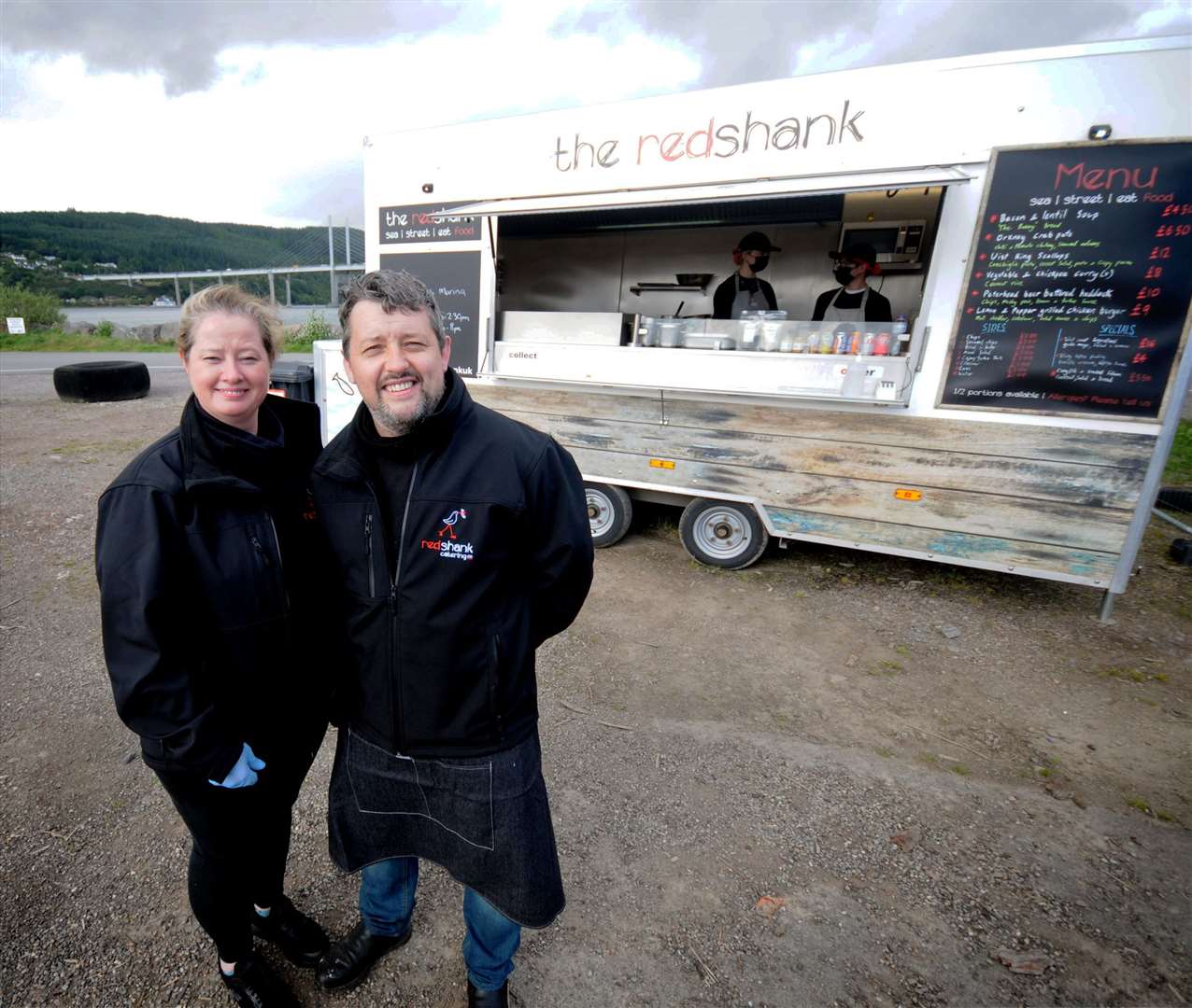 The Redshank food trailer at the Inverness Marina: Ann Marie Ross and Jamie Ross, business owners infront of the Redshank trailer.Picture: James Mackenzie.