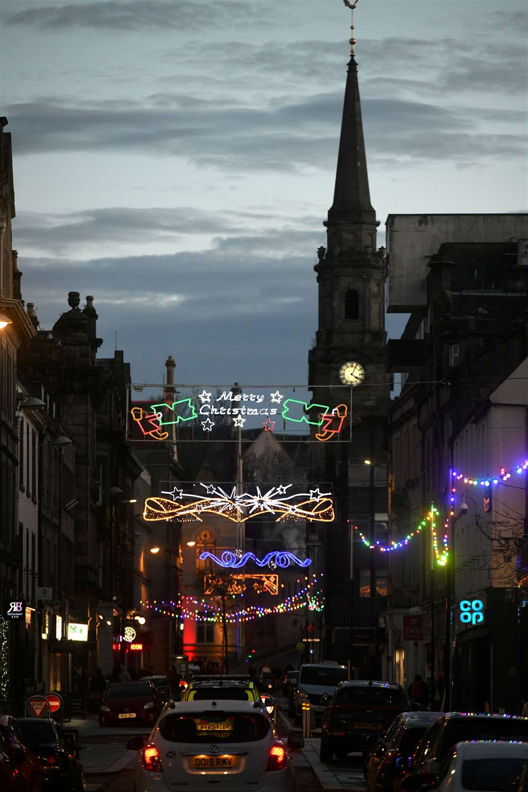 Church Street with Christmas lights. Picture: James Mackenzie.