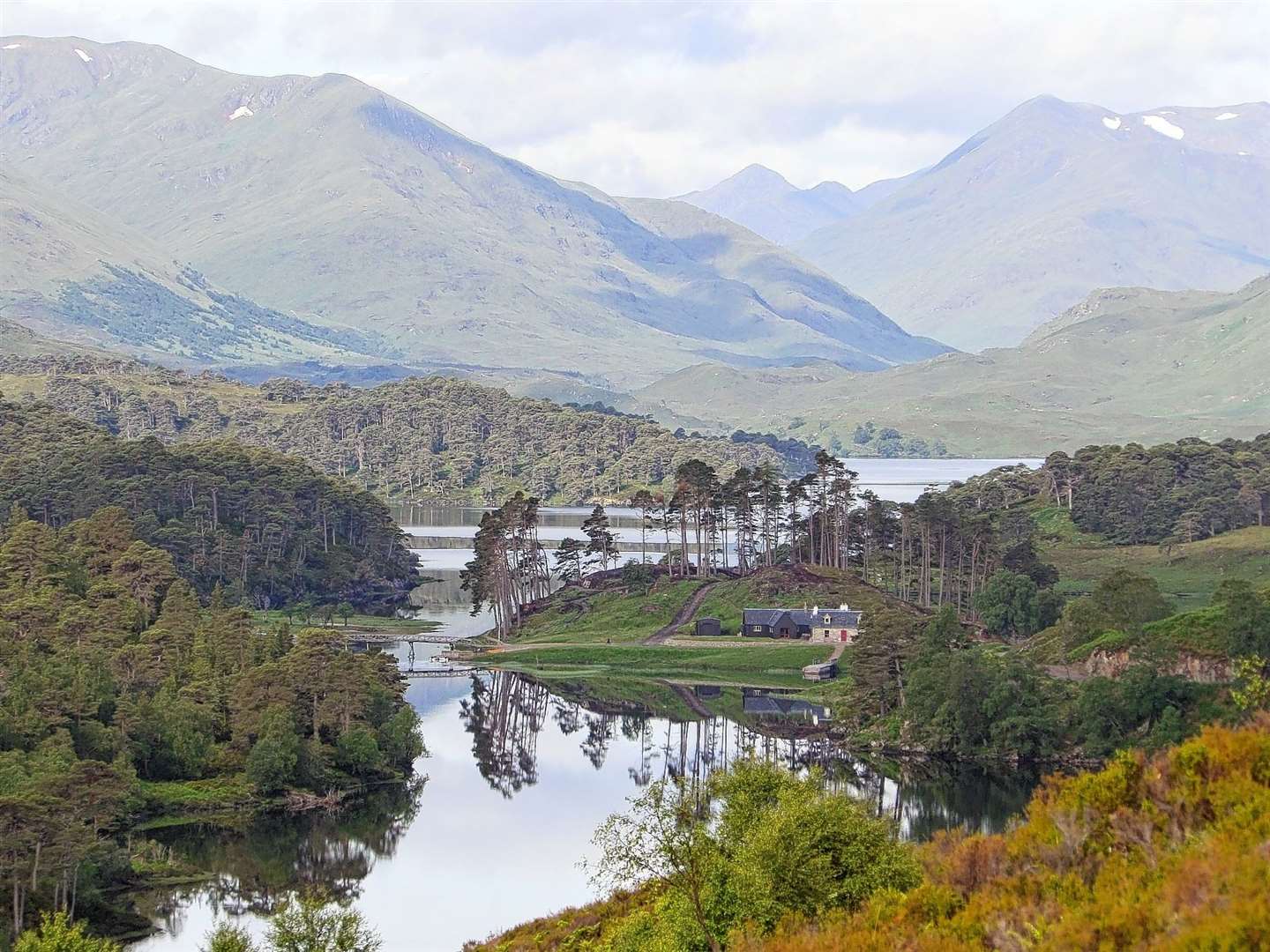 The lodge (pictured) is nestled on the shores of Loch Affric..
