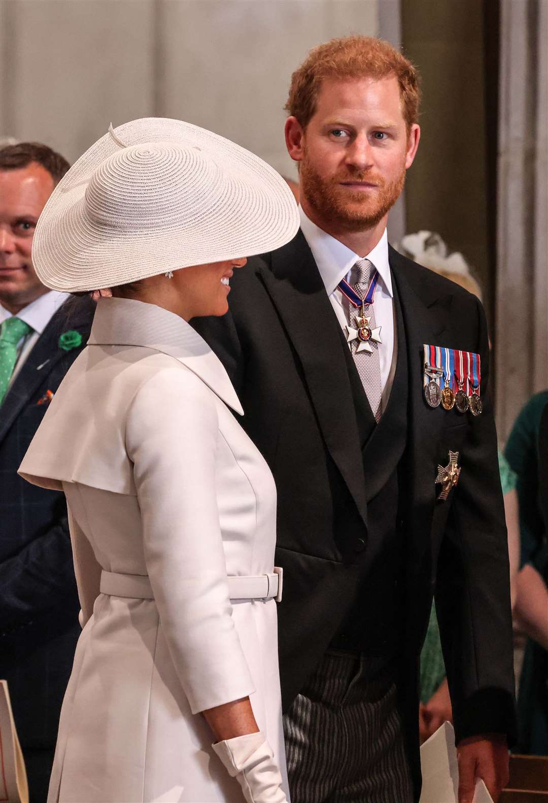 The Duke and Duchess of Sussex attend the National Service of Thanksgiving at St Paul’s Cathedral, London, on day two of the Platinum Jubilee celebrations (PA)