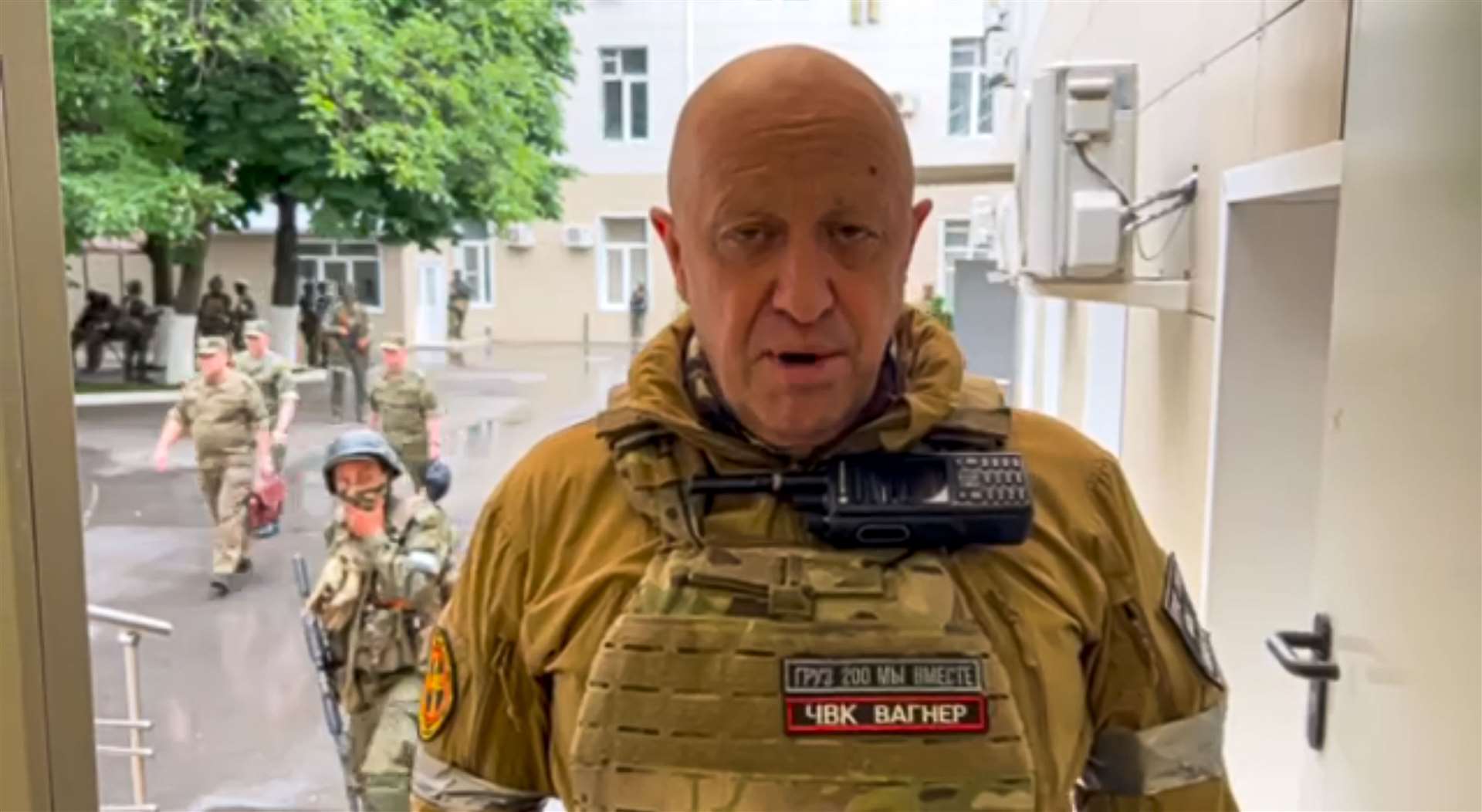 Yevgeny Prigozhin, the owner of the Wagner group military company, released video from the southern Russian city of Rostov-on-Don (Prigozhin Press Service via AP)