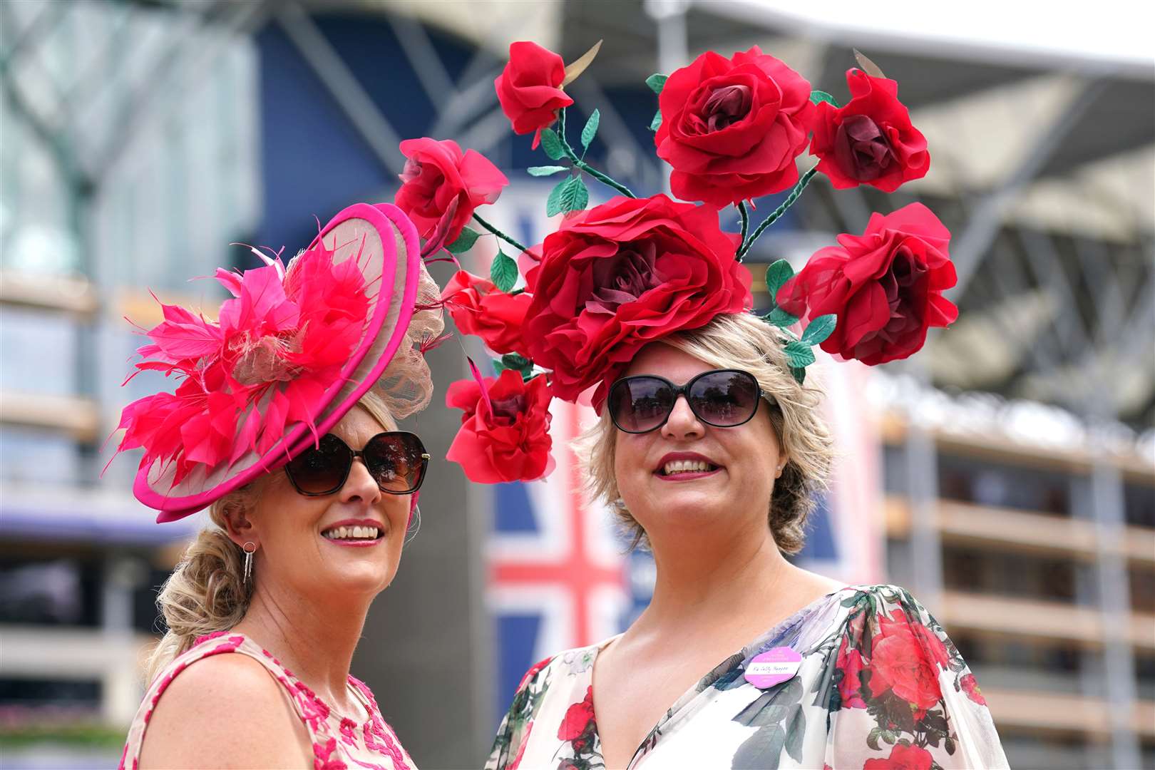 …where some racegoers opted for spectacle – and tinted spectacles – rather than wide brims when they picked their hats (Jonathan Brady/PA)