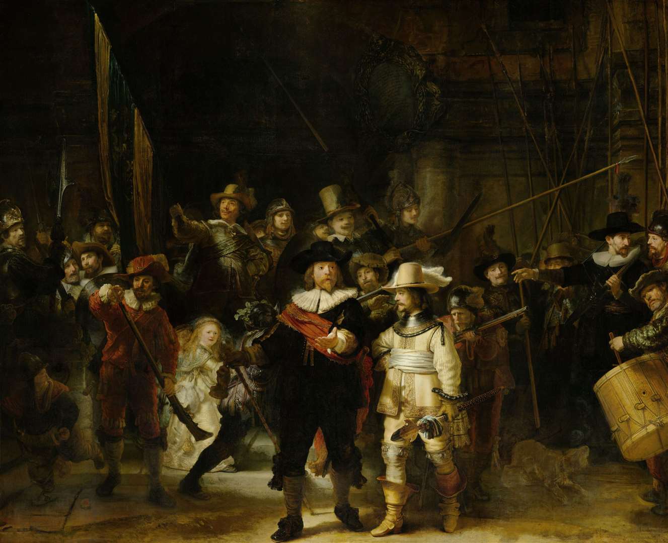 Rembrandt's masterpiece and huge tableau, Night Watch on display at the Rijksmuseum, Amsterdam. Picture: Rijksmuseum/PA