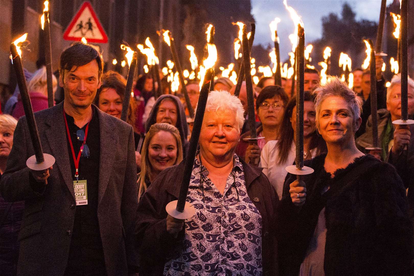 The torchlight procession through Stirling returns this year – Sir Ian Rankin, Val McDermid and Denise Mina from Bloody Scotland, Scotland's International Crime Writing Festival in 2017. Picture: Paul Reich