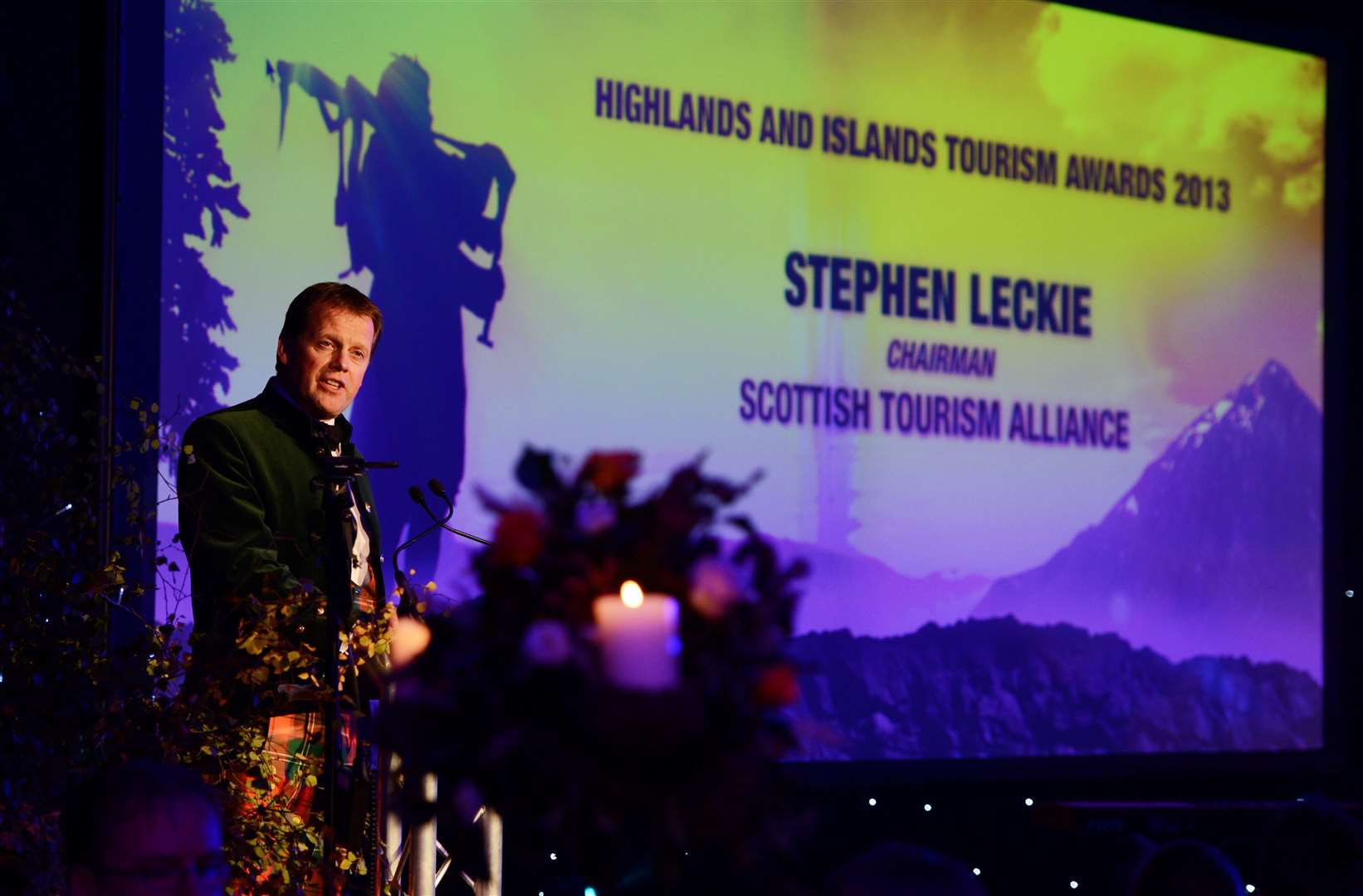 Stephen Leckie at the Highlands and Islands Tourism Awards.