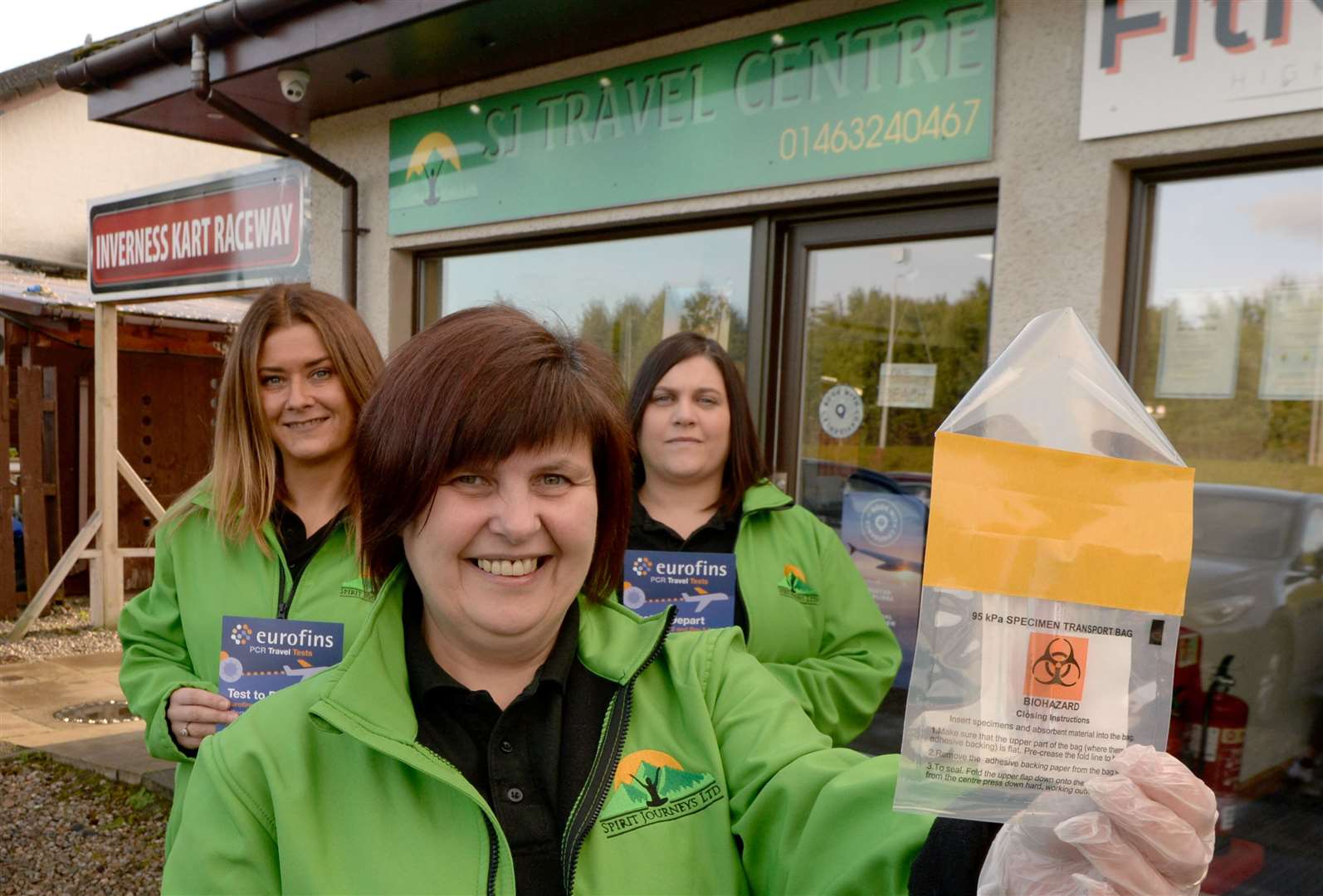 Spirit Journeys Travel Centre offer cheaper holiday COVID tests: Sally Mackay-Wood, Julia MacLeay and Amy Martin, Travel Agents. Picture: James Mackenzie.