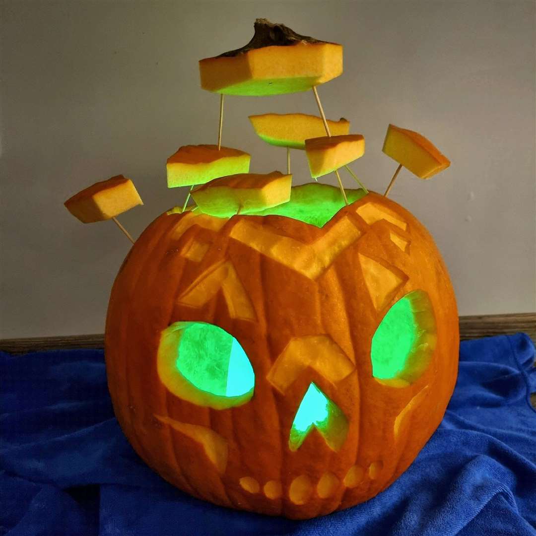 Becky Frost’s game-inspired pumpkin (Becky Frost/PA)