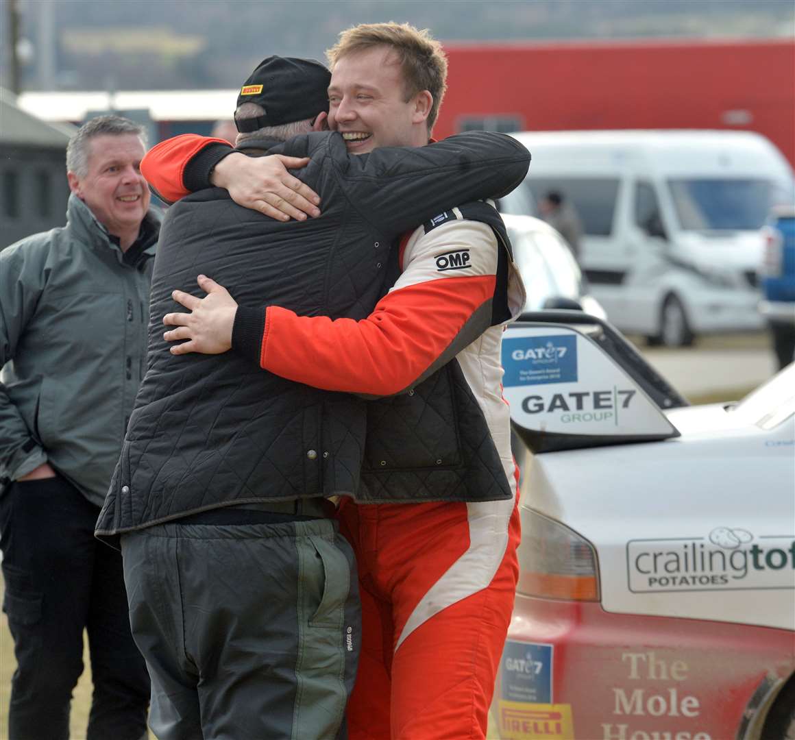 Celebrations for winner Michael Binnie. Picture Gary Anthony.