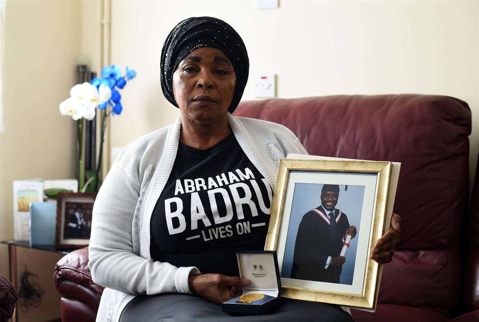 Ronke Badru, the mother of Abraham Badru who was shot dead. His murder remains unsolved (Kirsty O’Connor/PA)