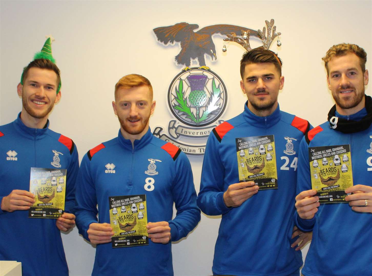 ICT players Jamie McCart, David Carson, Charlie Trafford and Jordan White are backing Beards for Bairns.
