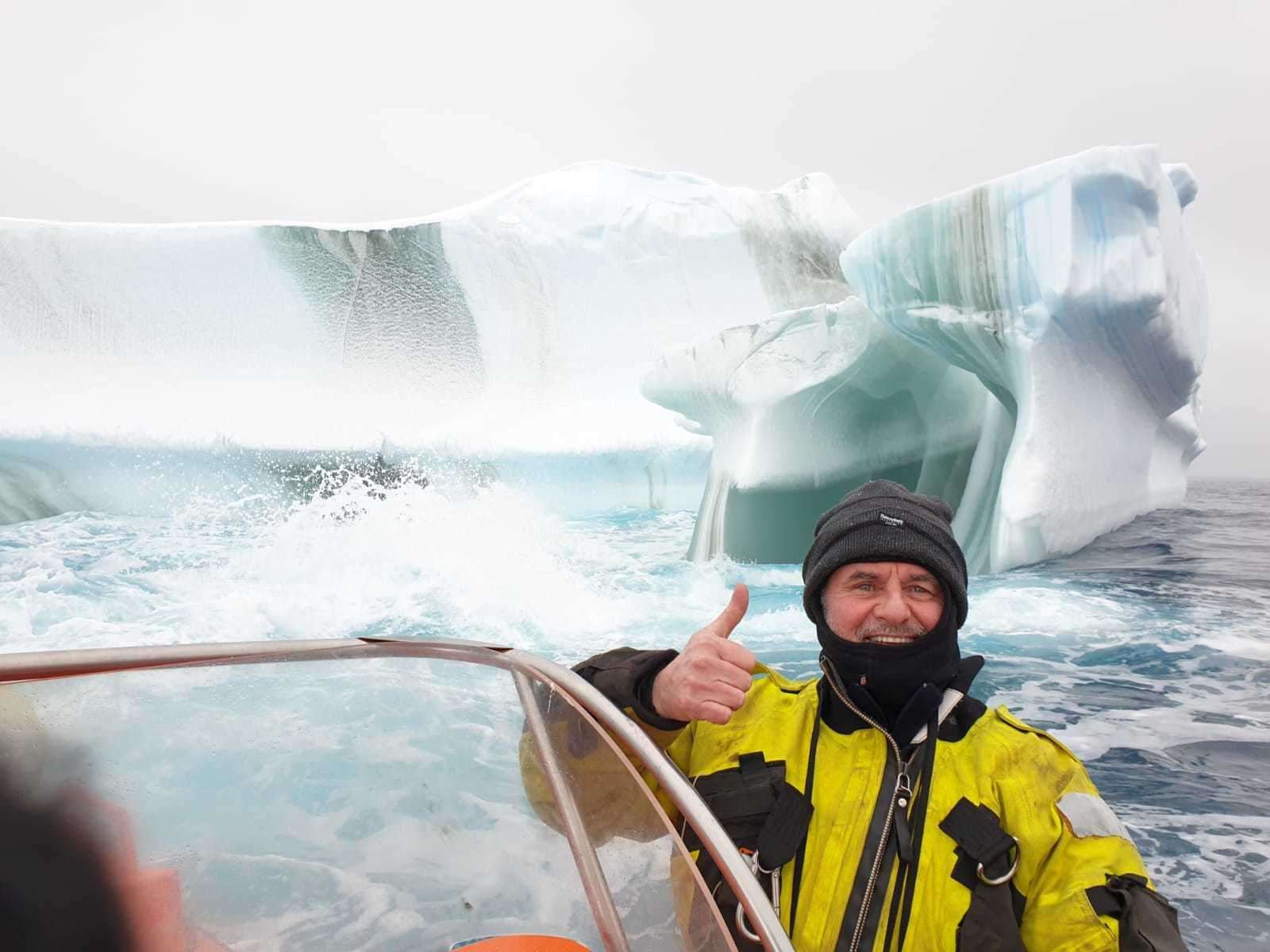David Virgo in Antarctica, at the Troub Glacier