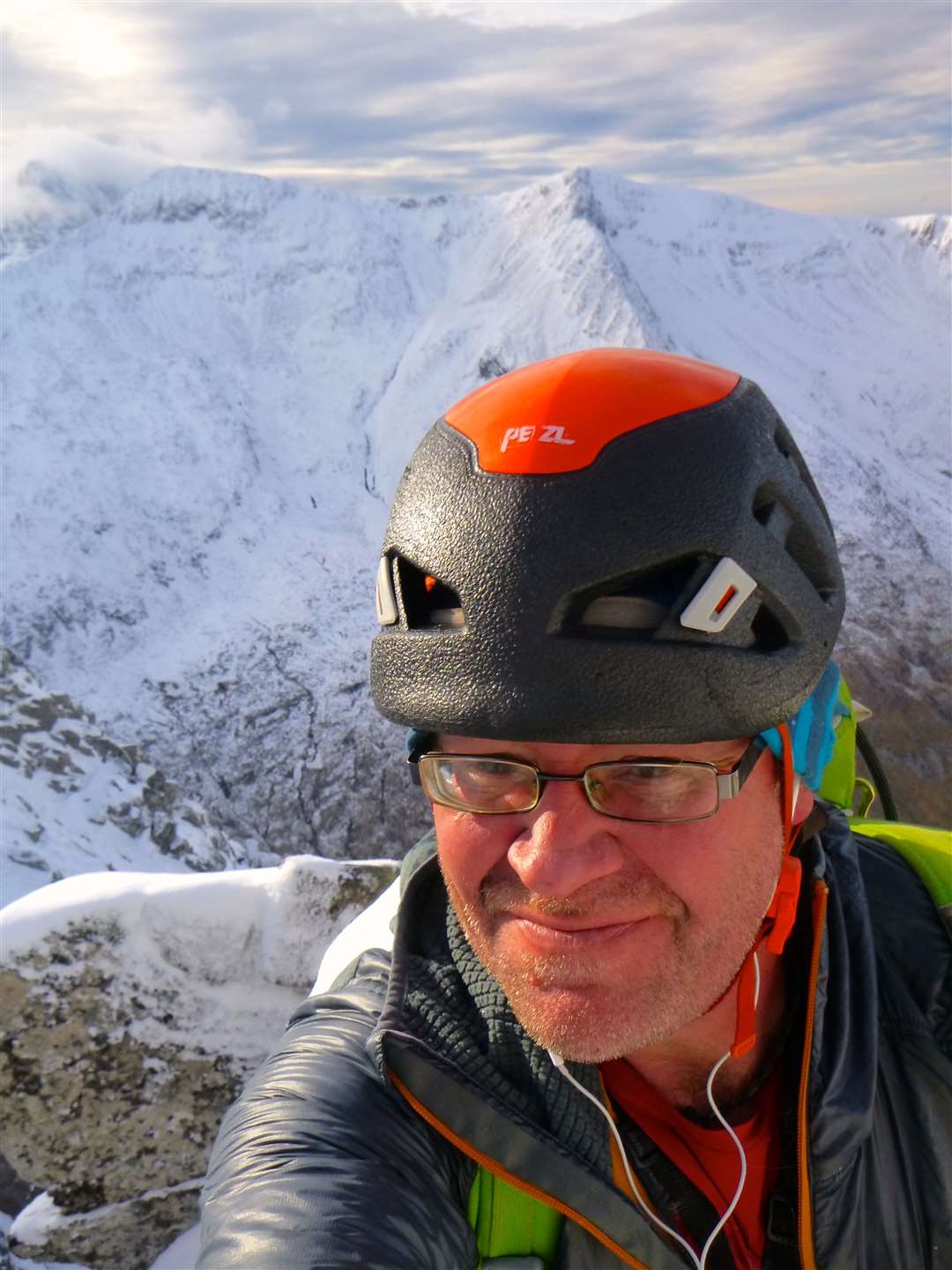 Alan Halewood during an early winter solo of Western Rib on Aonach Mor from October 2019.