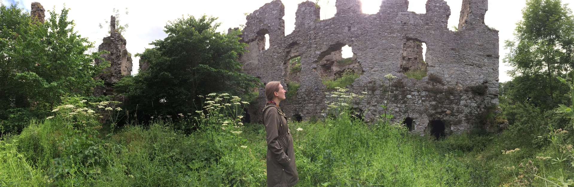 Jennifer Morag Henderson at the ruins of Boyne Castle the home of Jean's first love Alex Ogilvie. Picture: Andrew Thomson