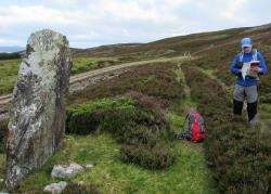 Standing stone at Slochd summit on Wade road.