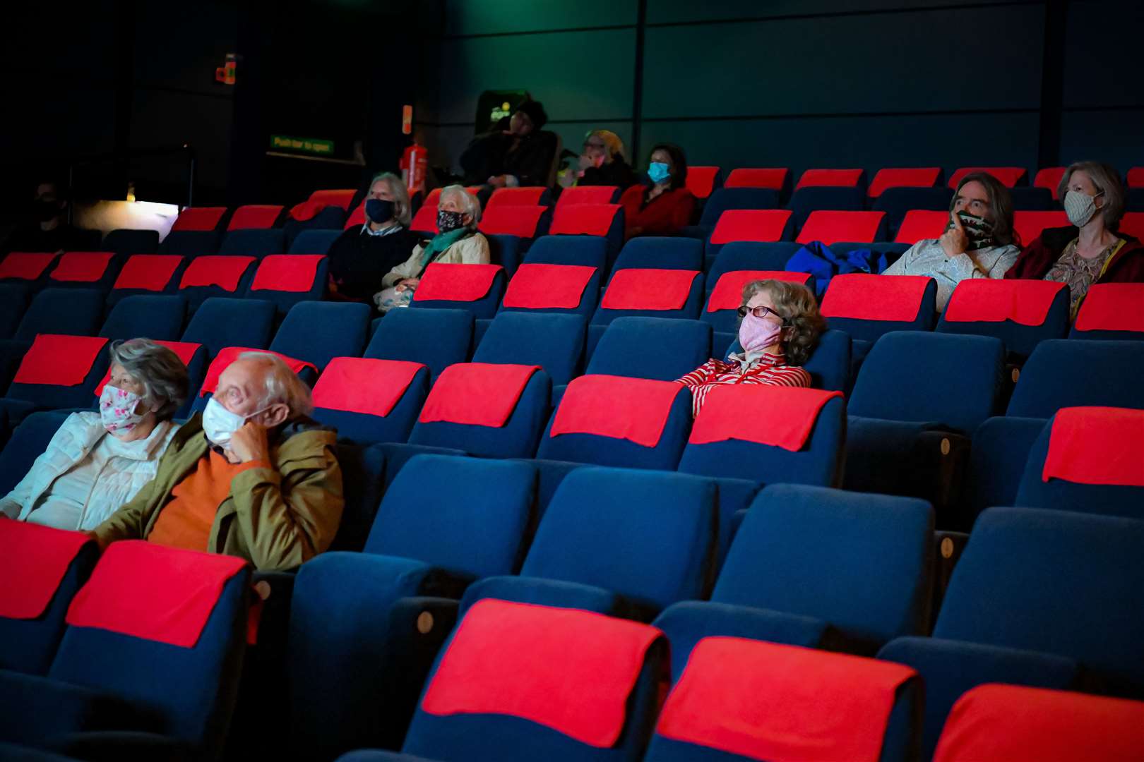 Cinema audiences watch Nomadland at Chapter, Cardiff, as indoor hospitality and entertainment venues reopen to the public (Ben Birchall/PA)