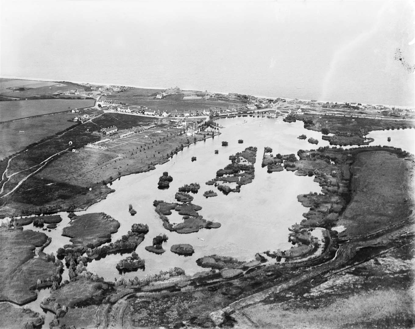 A bird’s eye view of Thorpeness Meare in Suffolk (Historic England Archive/PA)