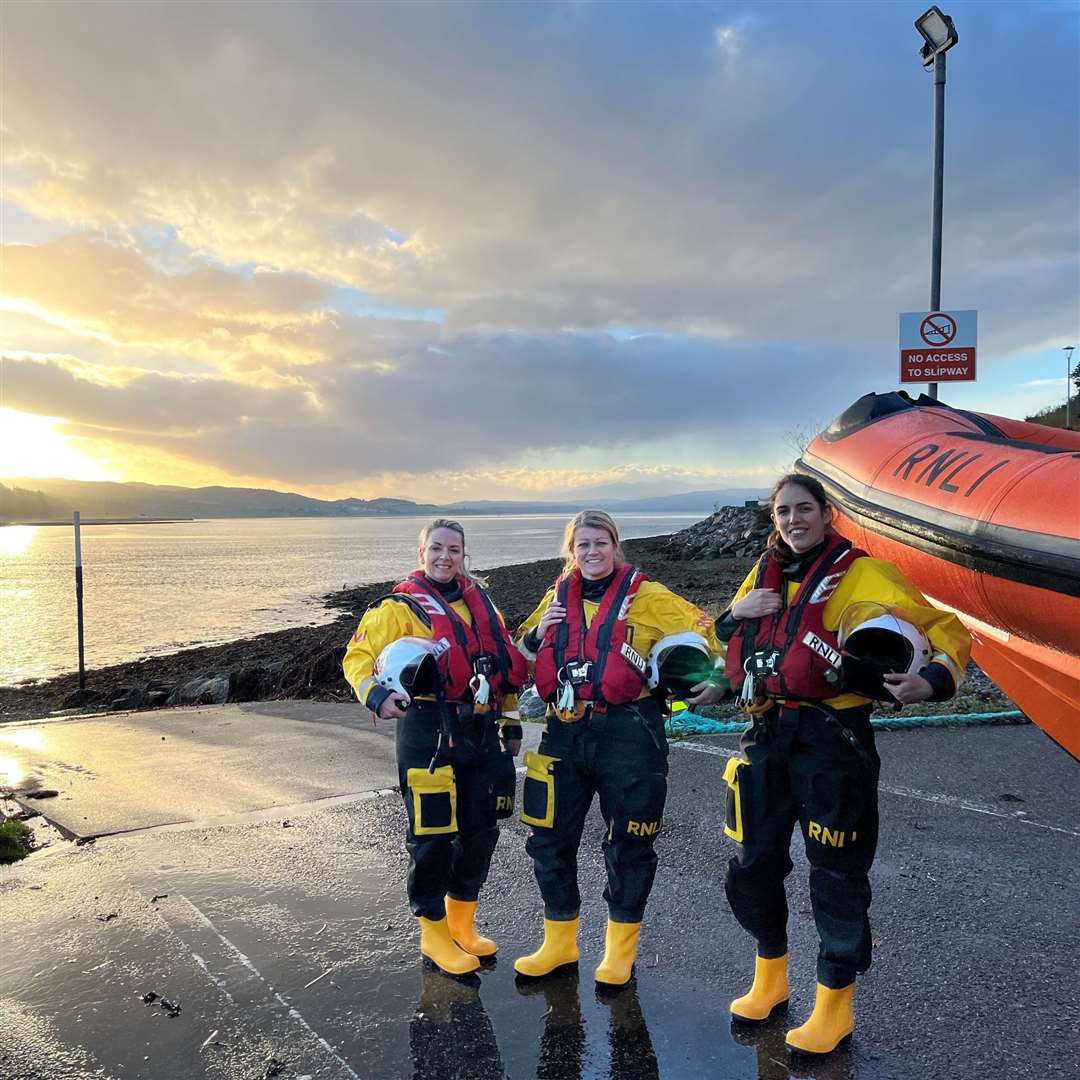 From left: Yvette Kershaw, Lindsey Randall and Jane Hier. Picture: RNLI Kessock