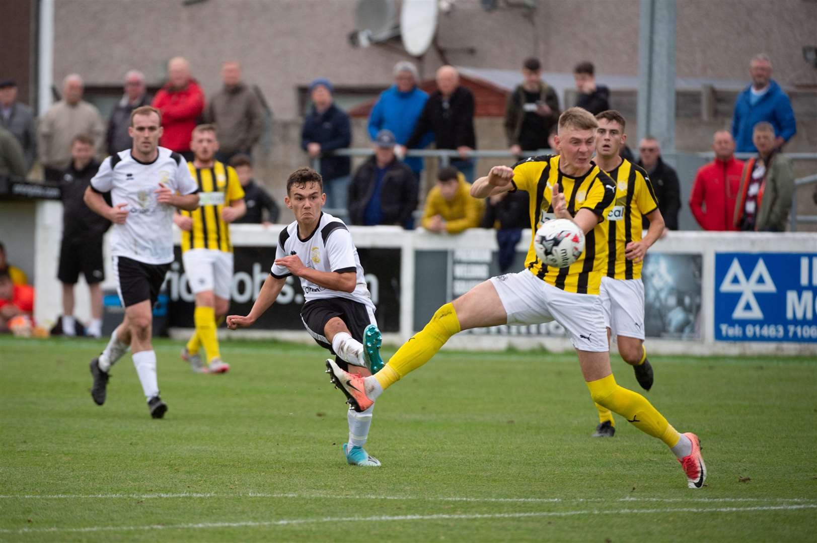William Hill Scottish Cup Clachnacuddin v Nairn County...Clach's Ross Logan gets a strike off on goal...Picture: Callum Mackay. Image No..