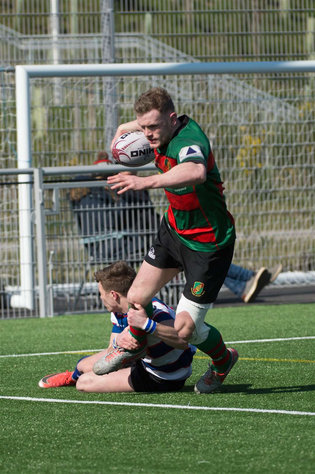 Highland v Howe, Canal Park, Inverness...Highland Rugby Club seal promotion to National One by beating Howe of Fife ..Andrew Findlater with another try...Picture: Callum Mackay. Image No. 043708.