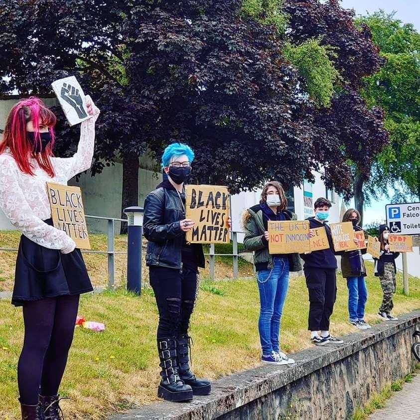 A Black Lives Matter peaceful protest has taken place each day in Nairn. Photo: SiD.