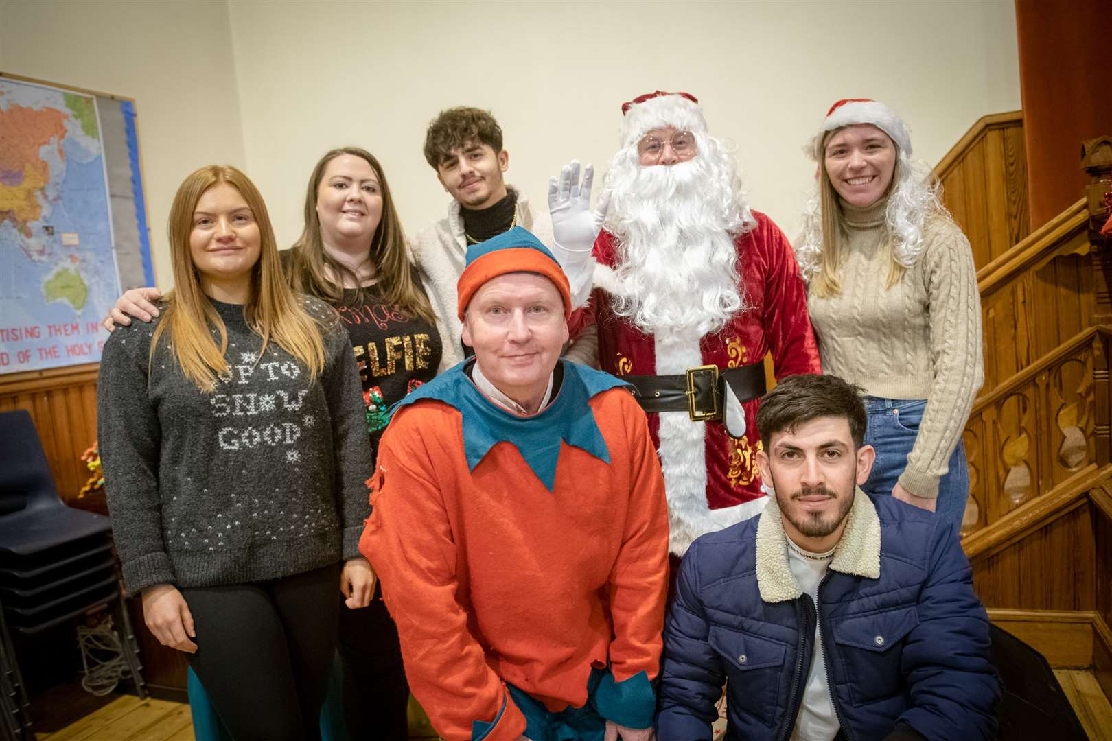 Santa and some of his helpers. Picture: Callum Mackay