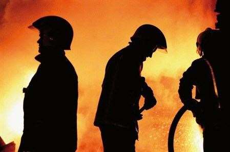 firefighters at work