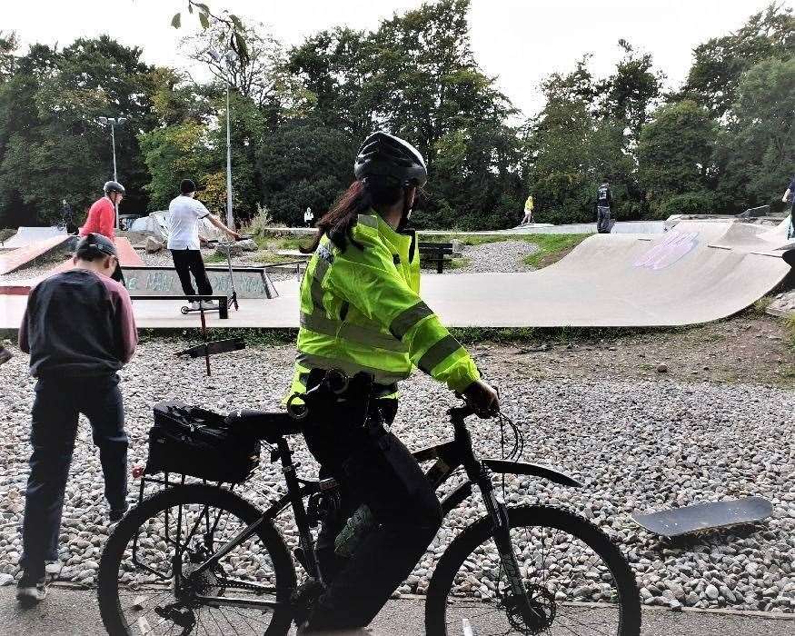 A police officer during one of the recent patrols. Picture: Police Scotland.