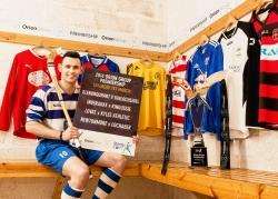 Newtonmore captain Scott Chisholm with the Orion Group Premiership trophy ahead of the season starting this weekend.