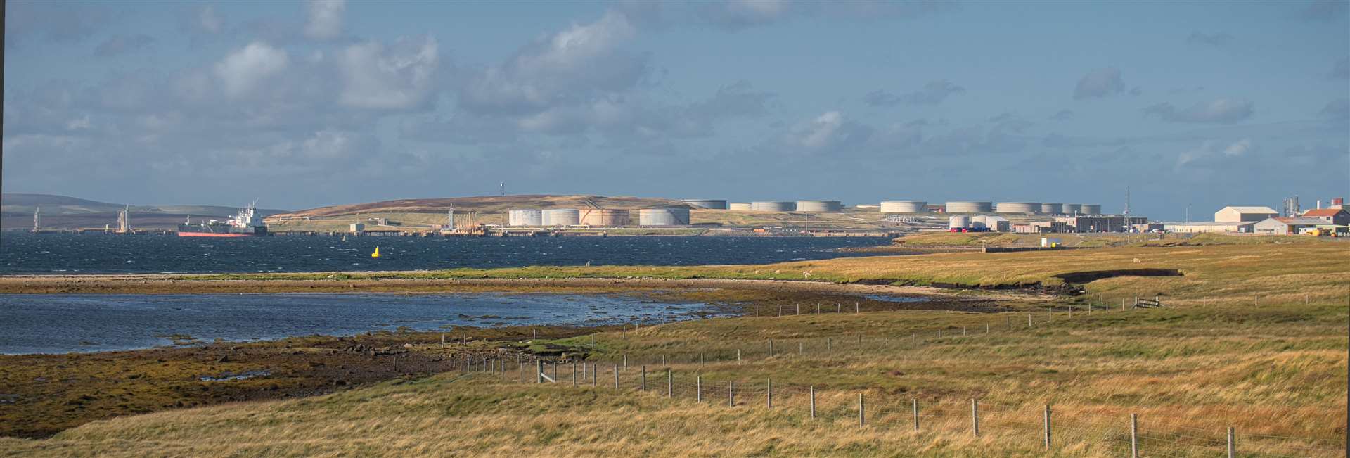 Sullom Voe oil terminal and gas plant in Shetland.