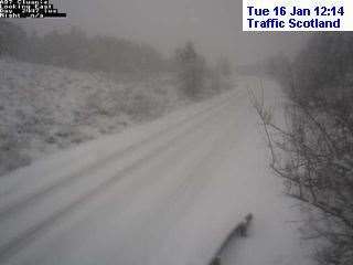 The A87 at Cluanie shortly before 12.15pm.