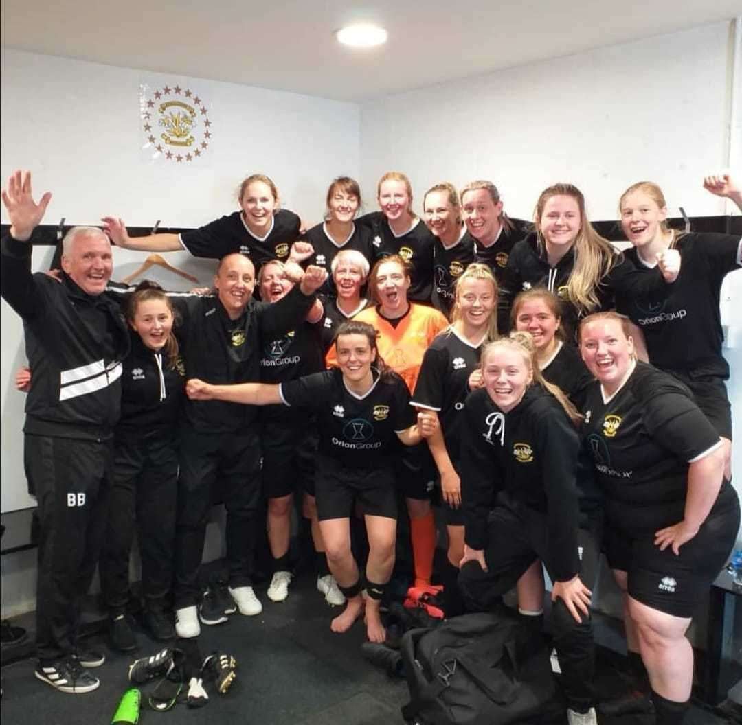 Clachnacuddin Women can celebrate as they were crowned Highlands and Islands League champions after their 8-0 win against Kirkhill City.