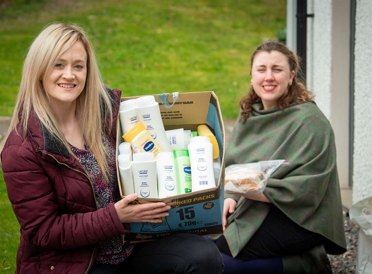 Heather Smith and Kerry Graham collecting donations for carers. Picture: Callum Mackay