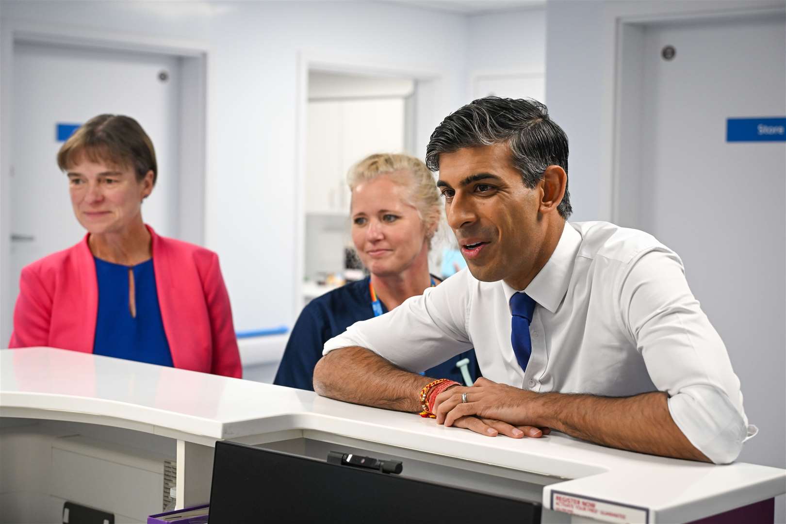 Prime Minister Rishi Sunak met staff in a hospital earlier this month (Finbarr Webster/PA)