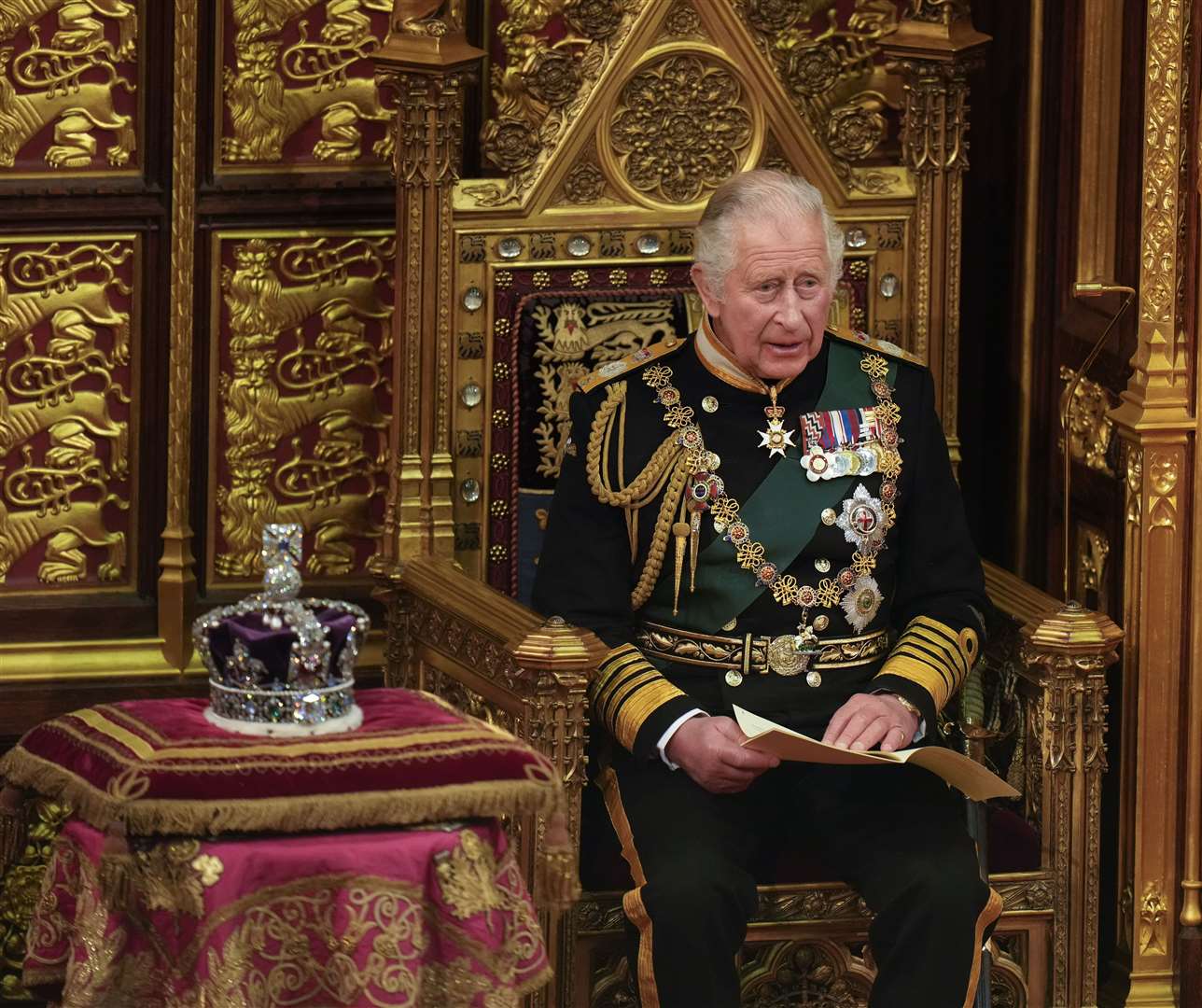 The Prince of Wales delivers the Queen’s Speech during the State Opening of Parliament (Alastair Grant/PA)
